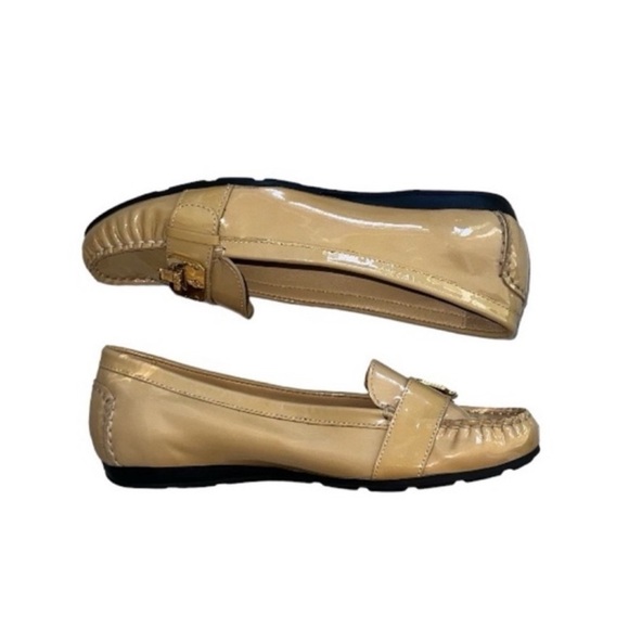 Cole Haan Nike Air Light Tan Patent Leather Tali Lock Moccasins Size 8 - Picture 7 of 11